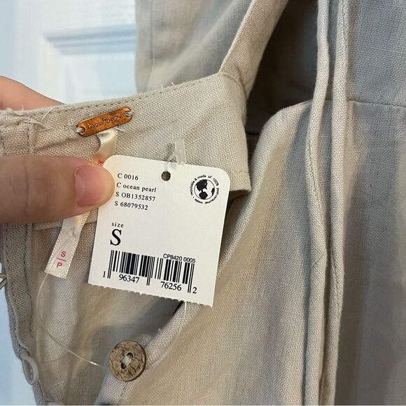 Free People Linen Dress in Ocean Pearl Small - Picture 7 of 9